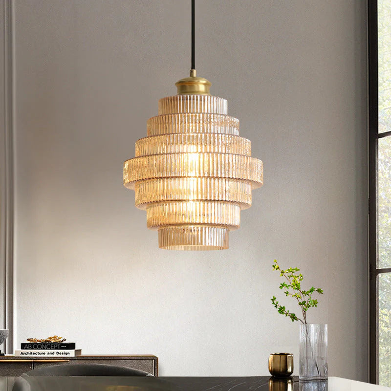 Elegant Brass Pendant Light – Warm Antique Ceiling Fixture for Home
