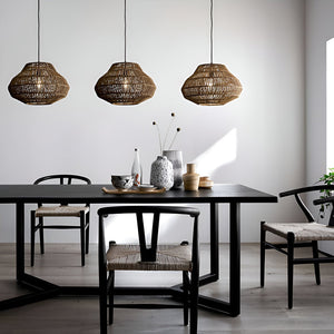 Eco-Friendly Rattan Pendant Light – Minimalist Willow Woven Design