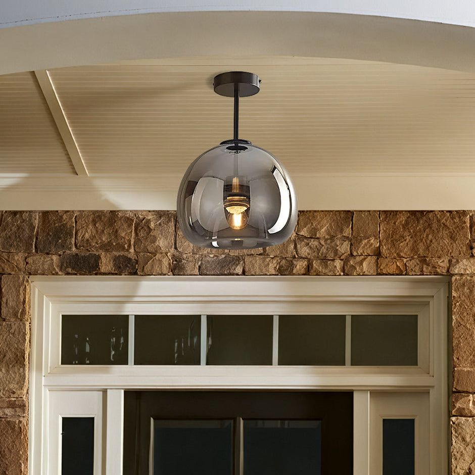 Modern Copper Glass Ceiling Light for Hallways and Living Rooms
