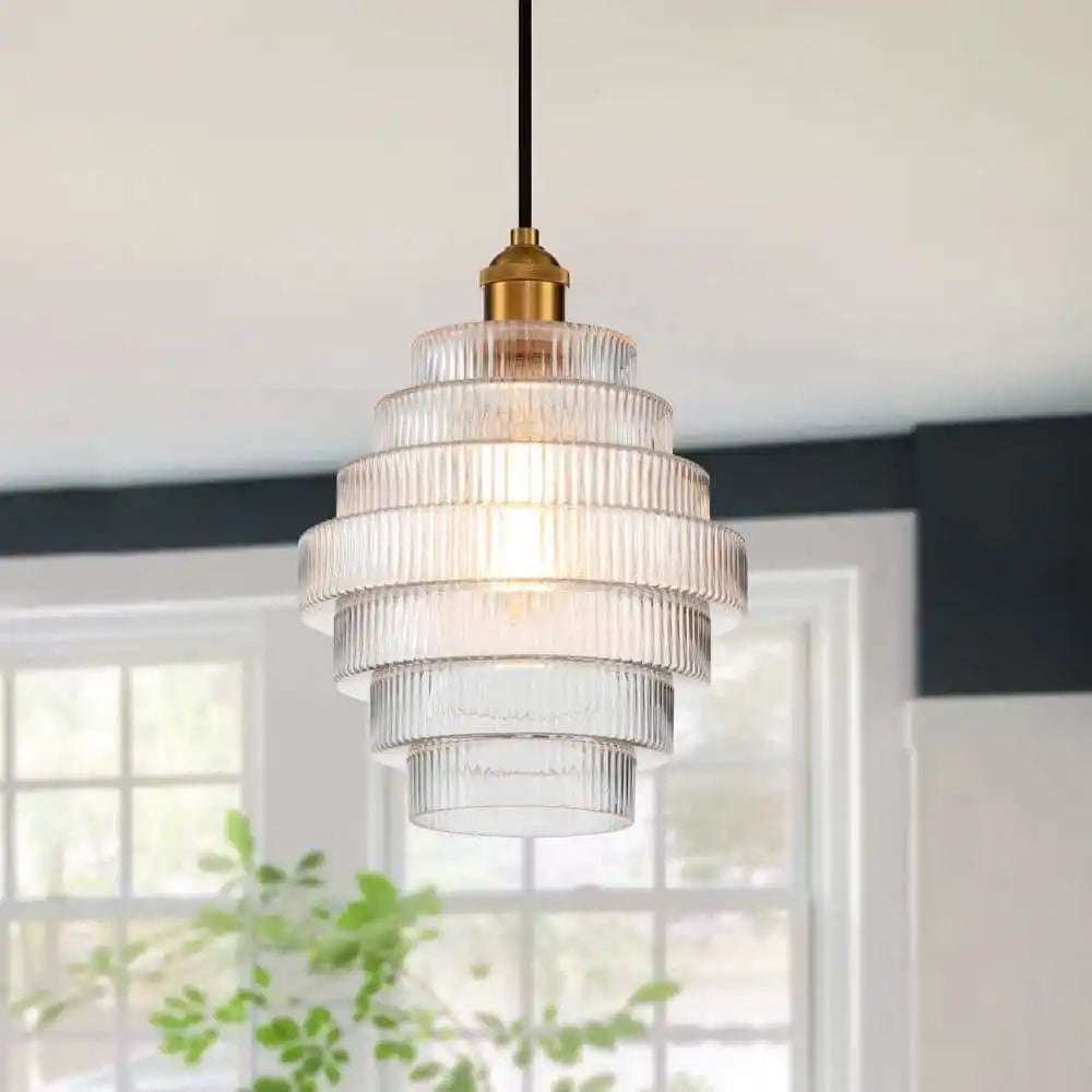 Elegant Brass Pendant Light – Warm Antique Ceiling Fixture for Home