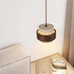 Rustic Modern Pendant Lamp – Travertine Stone Shade with Walnut Wood Finish