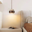 Rustic Modern Pendant Lamp – Travertine Stone Shade with Walnut Wood Finish