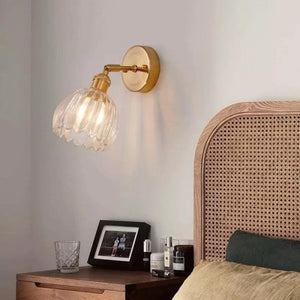 Elegant Glass Wall Light – Brass Adjustable Wall Sconce for Home Décor
