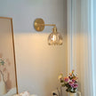 Elegant Glass Wall Light – Brass Adjustable Wall Sconce for Home Décor
