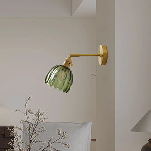 Elegant Glass Wall Light – Brass Adjustable Wall Sconce for Home Décor