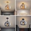 Modern Copper Glass Ceiling Light for Hallways and Living Rooms