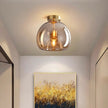 Modern Copper Glass Ceiling Light for Hallways and Living Rooms
