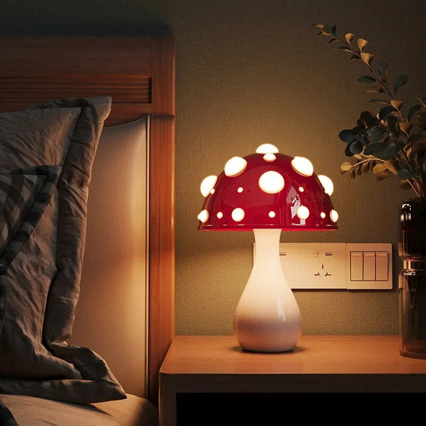 Mushroom Shaped Table Lamp – Wireless & Wired LED Light for Living Spaces