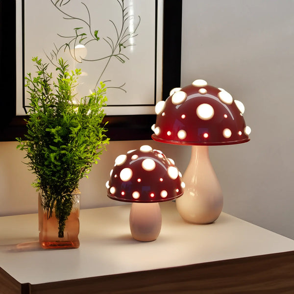 Mushroom Shaped Table Lamp – Wireless & Wired LED Light for Living Spaces