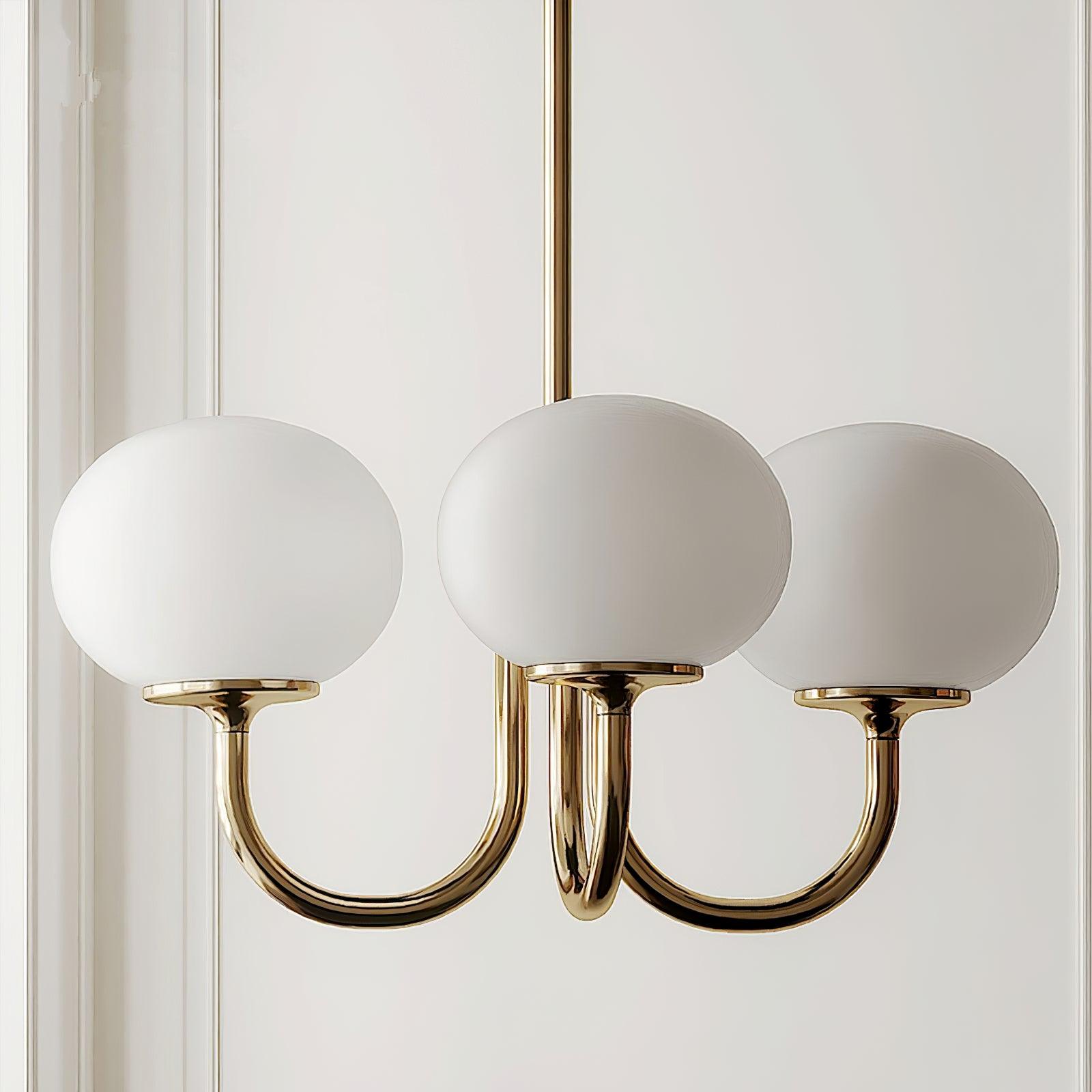 Elegant Gold Ceiling Light with Pink Glass Shades – Modern Glamour Chandelier for Living Room or Bedroom Décor