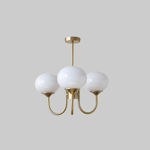 Elegant Gold Ceiling Light with Pink Glass Shades – Modern Glamour Chandelier