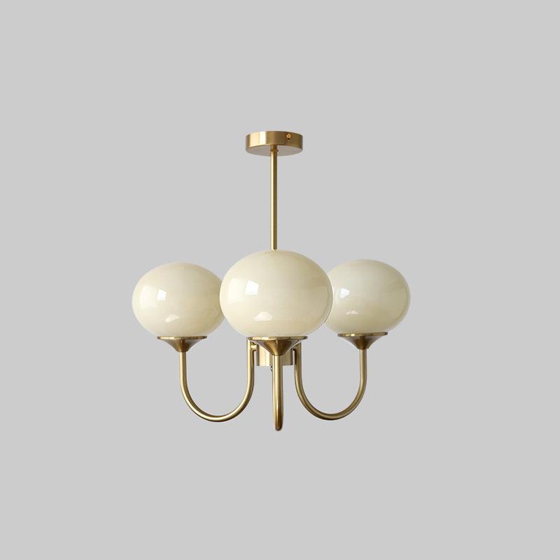 Elegant Gold Ceiling Light with Pink Glass Shades – Modern Glamour Chandelier for Living Room or Bedroom Décor