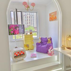 Elegant Gold Ceiling Light with Pink Glass Shades – Modern Glamour Chandelier