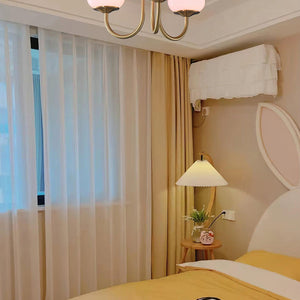 Elegant Gold Ceiling Light with Pink Glass Shades – Modern Glamour Chandelier