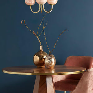 Elegant Gold Ceiling Light with Pink Glass Shades – Modern Glamour Chandelier