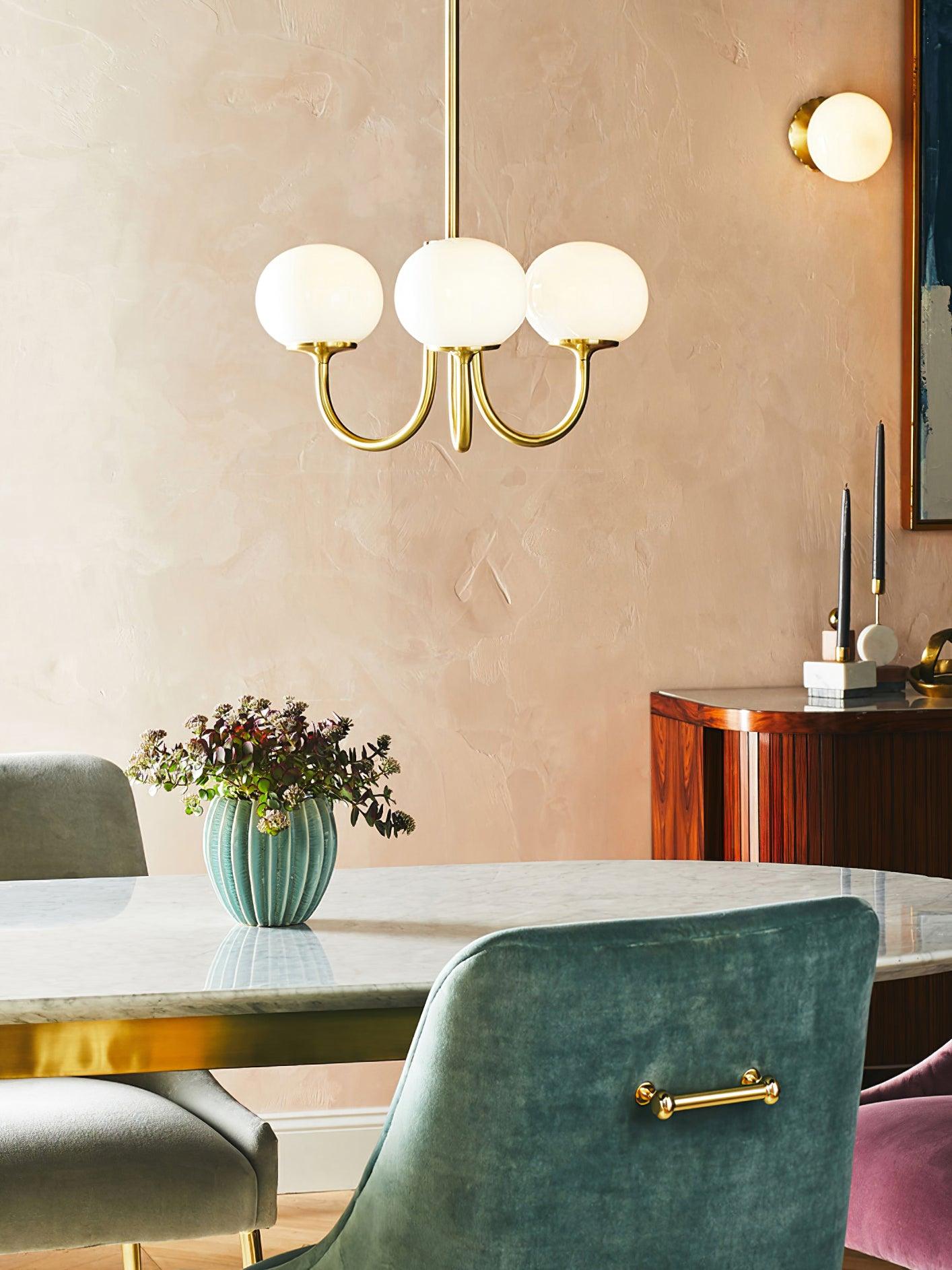 Elegant Gold Ceiling Light with Pink Glass Shades – Modern Glamour Chandelier for Living Room or Bedroom Décor
