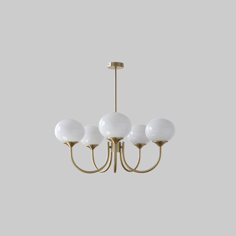 Elegant Gold Ceiling Light with Pink Glass Shades – Modern Glamour Chandelier for Living Room or Bedroom Décor