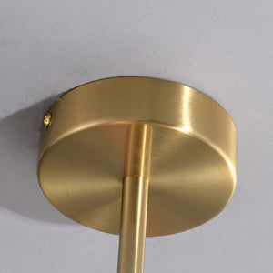 Elegant Gold Ceiling Light with Pink Glass Shades – Modern Glamour Chandelier