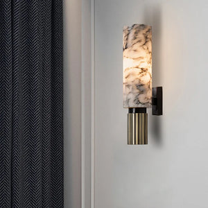 Modern Marble Wall Lamp – Elegant Metal Frame Luxury Light Fixture
