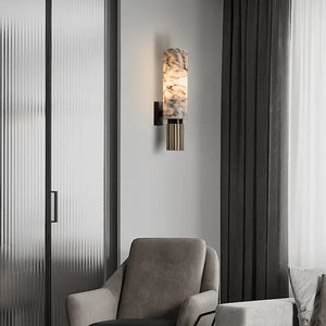 Modern Marble Wall Lamp – Elegant Metal Frame Luxury Light Fixture