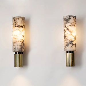 Modern Marble Wall Lamp – Elegant Metal Frame Luxury Light Fixture
