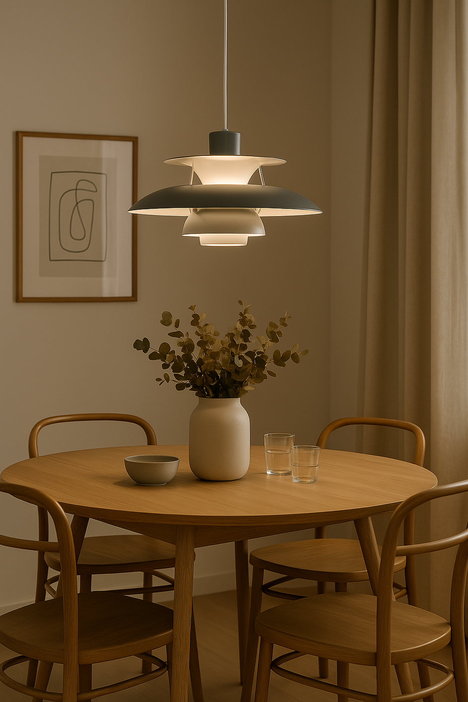 Modern dimmable LED ceiling light – round, long-lasting lighting for the living room, dining room and office