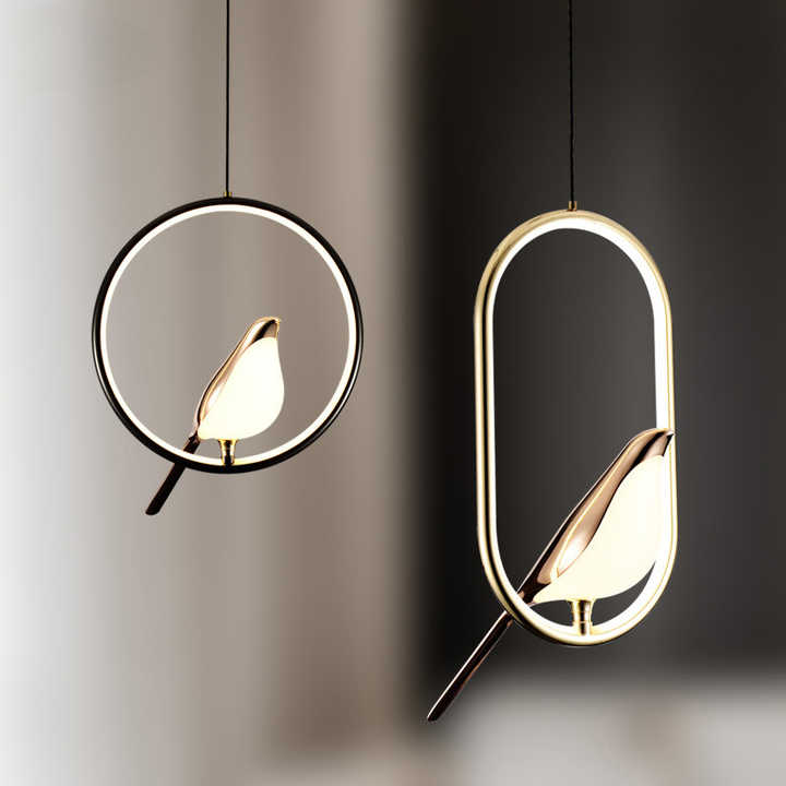 Gold Bird Design LED Pendant Light – Artistic Ceiling Lamp for Home Decor