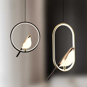 Gold Bird Design LED Pendant Light – Artistic Ceiling Lamp for Home Decor