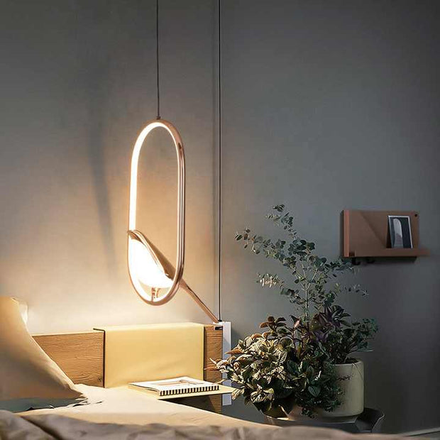 Gold Bird Design LED Pendant Light – Artistic Ceiling Lamp for Home Decor