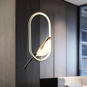 Gold Bird Design LED Pendant Light – Artistic Ceiling Lamp for Home Decor