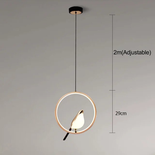 Gold Bird Design LED Pendant Light – Artistic Ceiling Lamp for Home Decor