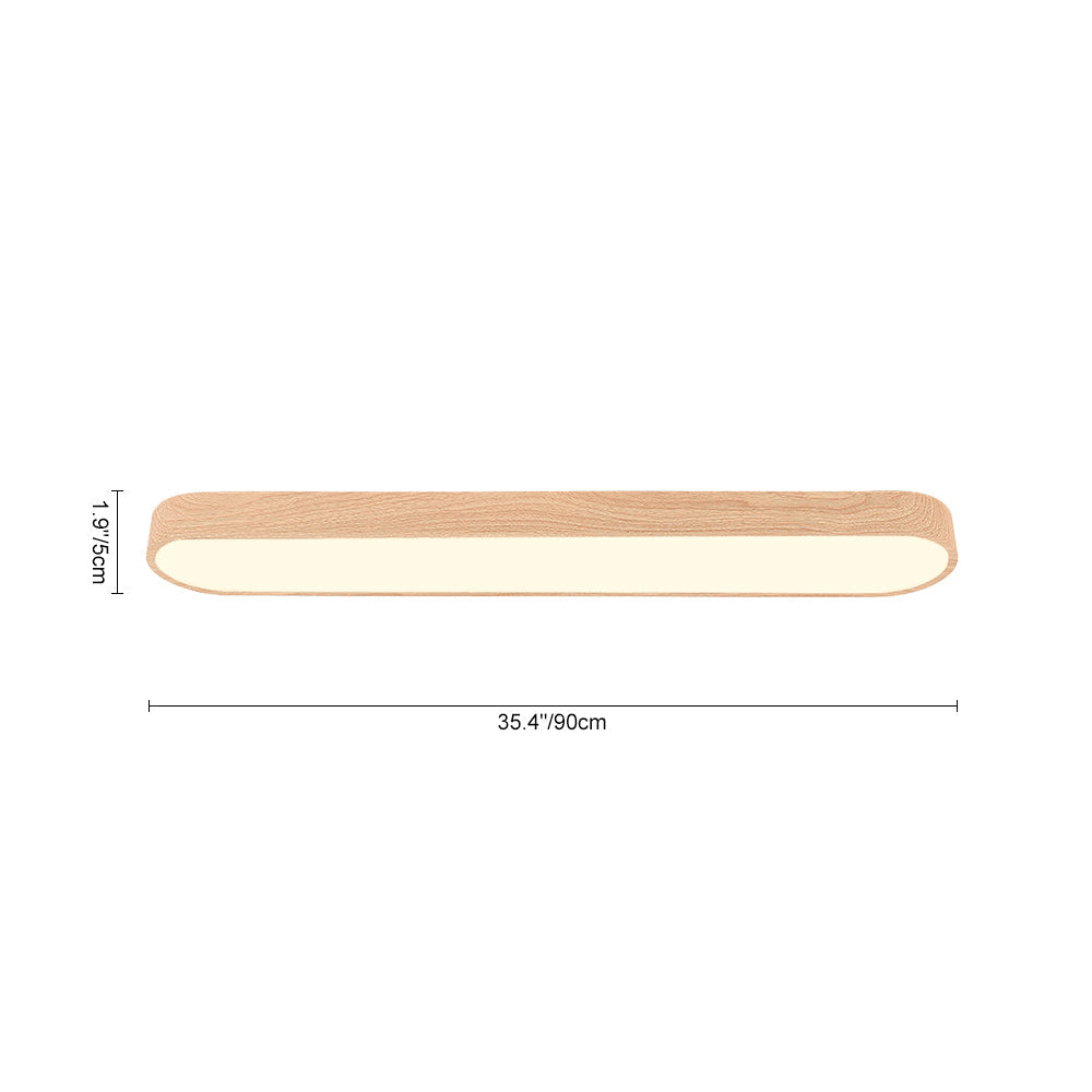 Ceiling Lights Flush Mount With Wood Accent Oval Shape Led