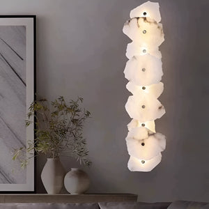 Minimalist Marble Wall Sconce – Warm Ambient Lighting for Hallways and Living Spaces