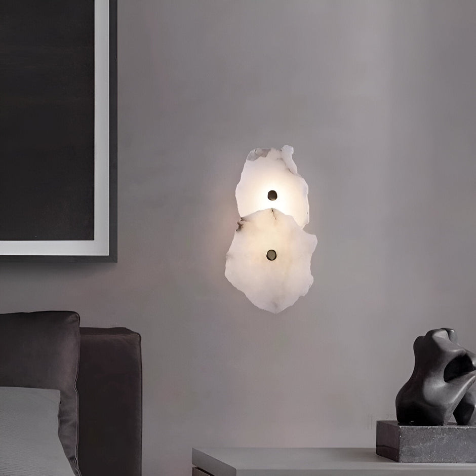 Minimalist Marble Wall Sconce – Warm Ambient Lighting for Hallways and Living Spaces