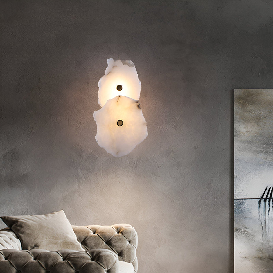 Minimalist Marble Wall Sconce – Warm Ambient Lighting for Hallways and Living Spaces