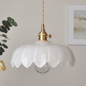 Vintage Pendant Light Glazed Floral Hanging Lamp