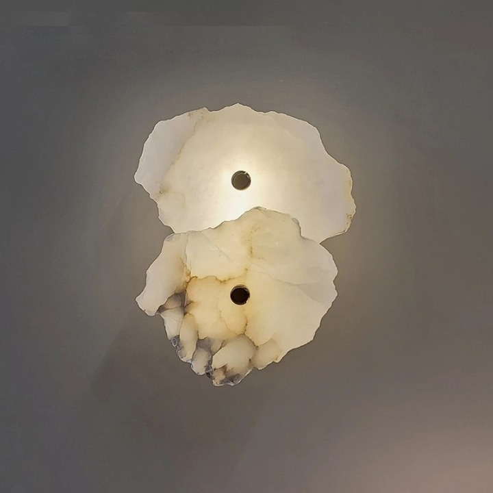 Minimalist Marble Wall Sconce – Warm Ambient Lighting for Hallways and Living Spaces
