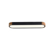 Oval Led Ceiling Light Flush Mount With Wood Accent