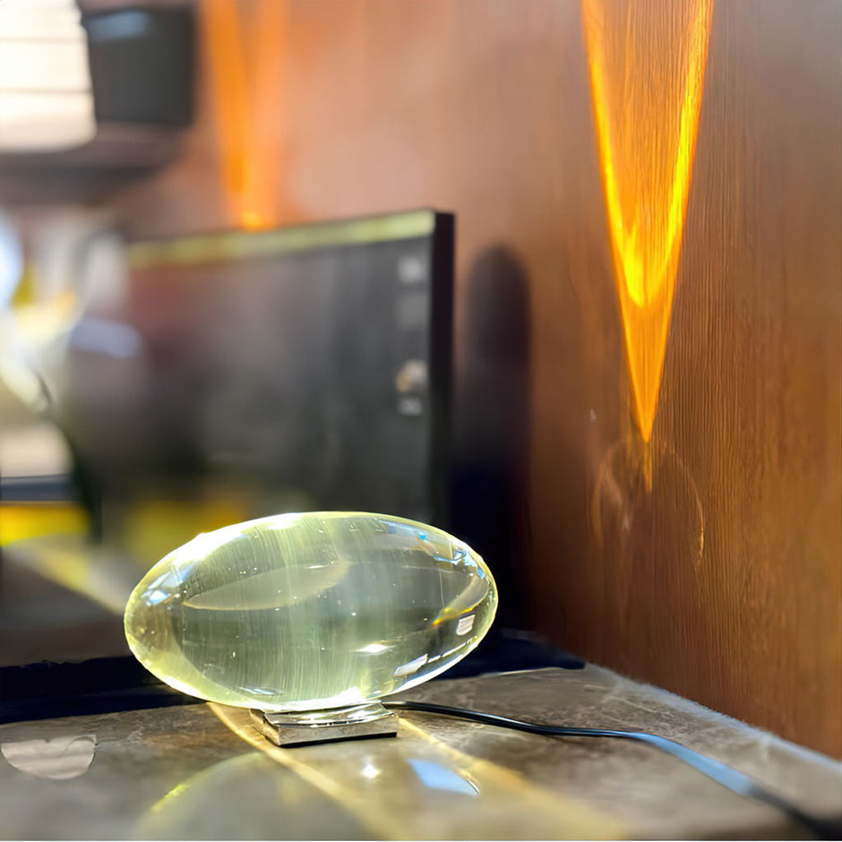 Oval Glass Table Lamp – Modern Decorative Accent Light for Home