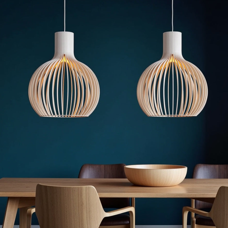 Wooden Pendant Light, Ø35cm Ø45cm Ø55cm