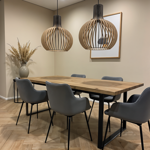 Rustic Modern Wooden Pendant Light – Stylish Hanging Fixture with  Wood Design