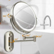 Chrome Silver Rechargeable LED Magnifying Makeup & Bathroom Vanity Mirror
