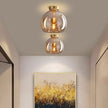 Modern Copper Glass Ceiling Light for Hallways and Living Rooms