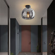 Modern Copper Glass Ceiling Light for Hallways and Living Rooms