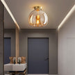 Modern Copper Glass Ceiling Light for Hallways and Living Rooms