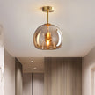 Modern Copper Glass Ceiling Light for Hallways and Living Rooms