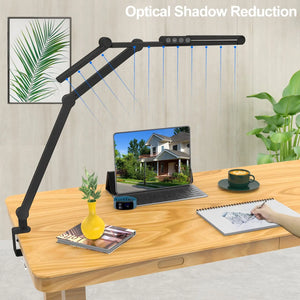 Adjustable LED Desk Lamp with Clamp