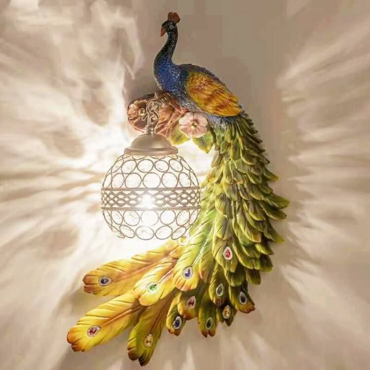 Luxury Peacock Wall Sconce – Elegant Handcrafted Wall Lighting