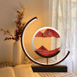 Crescent 3D Quicksand Art Lamp – Rotating Dynamic Sand Landscape Night Light