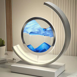 Crescent 3D Quicksand Art Lamp – Rotating Dynamic Sand Landscape Night Light